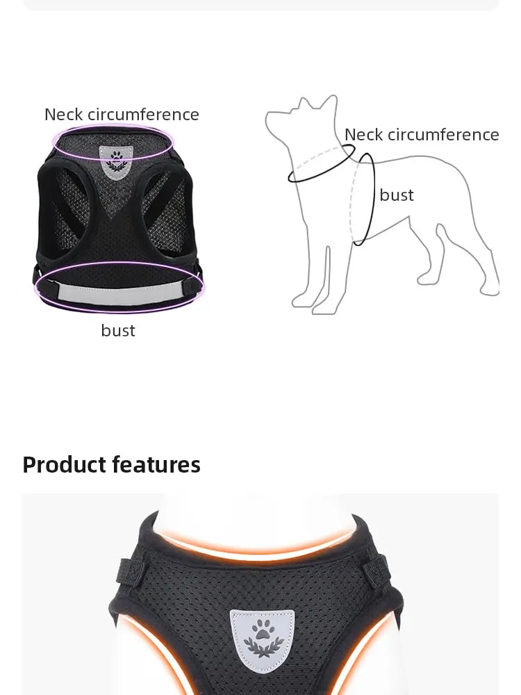 Reflective Mesh Dog Harness