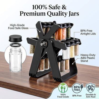 Mykitchens™ 18-Jar Premium Spice Organizer